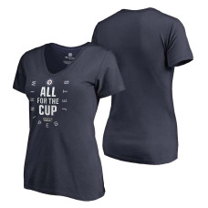 Women's Winnipeg Jets Navy 2018 Stanley Cup Playoffs Bound Team The Net V-Neck T-shirt