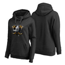 Women's Anaheim Ducks Midnight Mascot Primary Hoodie Black