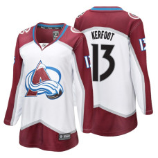 Women's Colorado Avalanche #13 Alexander Kerfoot Fanatics Branded Breakaway White Away jersey