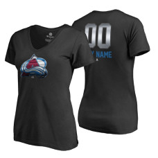 Women's Colorado Avalanche Black Midnight Mascot Custom T-Shirt