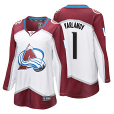 Women's Colorado Avalanche #1 Semyon Varlamov Fanatics Branded Breakaway White Away jersey