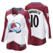 Women's Colorado Avalanche #10 Sven Andrighetto Fanatics Branded Breakaway White Away jersey