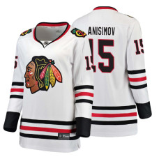 Women's Chicago Blackhawks #15 Artem Anisimov Fanatics Branded Breakaway White Away jersey