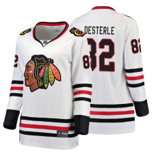 Women's Chicago Blackhawks #82 Jordan Oesterle Fanatics Branded Breakaway White Away jersey