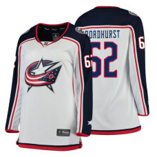 Women's Columbus Blue Jackets #62 Alex Broadhurst Fanatics Branded Breakaway White Away jersey