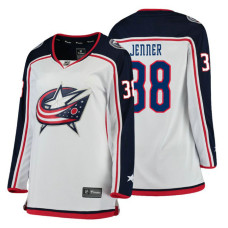 Women's Columbus Blue Jackets #38 Boone Jenner Fanatics Branded Breakaway White Away jersey