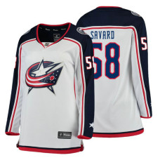 Women's Columbus Blue Jackets #58 David Savard Fanatics Branded Breakaway White Away jersey