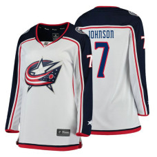 Women's Columbus Blue Jackets #7 Jack Johnson Fanatics Branded Breakaway White Away jersey