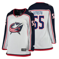 Women's Columbus Blue Jackets #55 Mark Letestu Fanatics Branded Breakaway White Away jersey