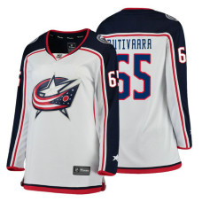 Women's Columbus Blue Jackets #65 Markus Nutivaara Fanatics Branded Breakaway White Away jersey