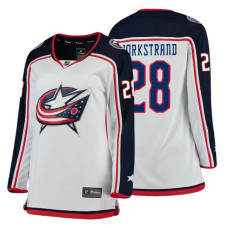 Women's Columbus Blue Jackets #28 Oliver Bjorkstrand Fanatics Branded Breakaway White Away jersey