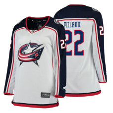 Women's Columbus Blue Jackets #22 Sonny Milano Fanatics Branded Breakaway White Away jersey