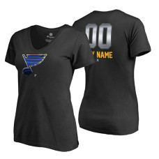 Women's St. Louis Blues Black Midnight Mascot Custom T-Shirt