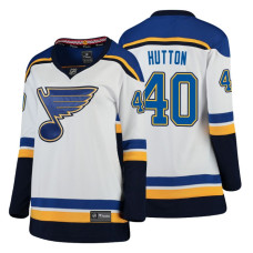 Women's St. Louis Blues #40 Carter Hutton Fanatics Branded Breakaway White Away jersey