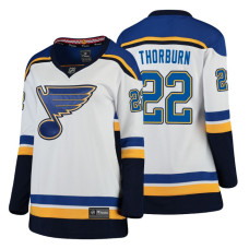 Women's St. Louis Blues #22 Chris Thorburn Fanatics Branded Breakaway White Away jersey