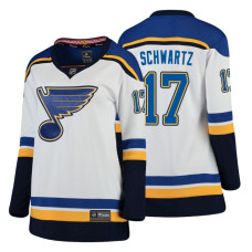 Women's St. Louis Blues #17 Jaden Schwartz Fanatics Branded Breakaway White Away jersey