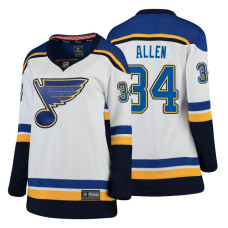 Women's St. Louis Blues #34 Jake Allen Fanatics Branded Breakaway White Away jersey