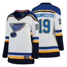 Women's St. Louis Blues #19 Jay Bouwmeester Fanatics Branded Breakaway White Away jersey