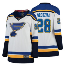 Women's St. Louis Blues #28 Kyle Brodziak Fanatics Branded Breakaway White Away jersey