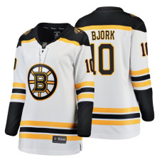 Women's Boston Bruins #10 Anders Bjork Fanatics Branded Breakaway White Away jersey