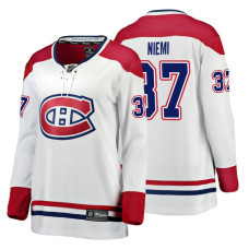 Women's Montreal Canadiens #37 Antti Niemi Fanatics Branded Breakaway White Away jersey