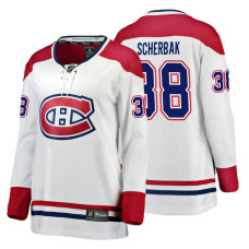 Women's Montreal Canadiens #38 Nikita Scherbak Fanatics Branded Breakaway White Away jersey