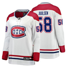 Women's Montreal Canadiens #58 Noah Juulsen Fanatics Branded Breakaway White Away jersey