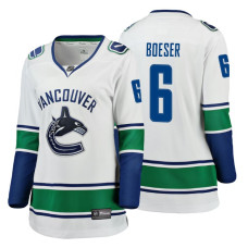 Women's Vancouver Canucks #6 Brock Boeser Fanatics Branded Breakaway White Away jersey