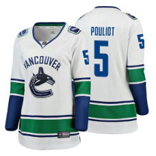 Women's Vancouver Canucks #5 Derrick Pouliot Fanatics Branded Breakaway White Away jersey