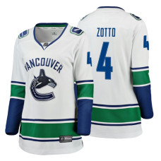 Women's Vancouver Canucks #4 Michael Del Zotto Fanatics Branded Breakaway White Away jersey