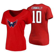 Women's Washington Capitals #10 Brett Connolly Red Primary Logo V-Neck T-Shirt