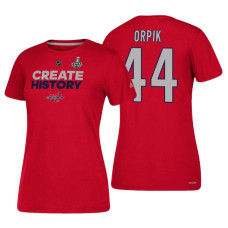 Women's Washington Capitals #44 Brooks Orpik 2018 Stanley Cup Final Red Create History T-Shirt