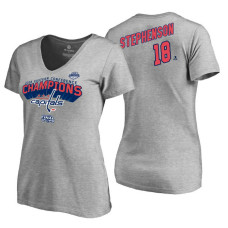 Women's Washington Capitals #18 Chandler Stephenson 2018 Eastern Conference Champions Heather Gray Long Change V-Neck T-Shirt