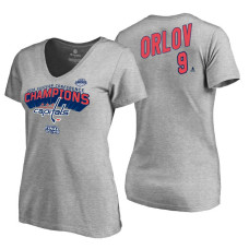 Women's Washington Capitals #9 Dmitry Orlov 2018 Eastern Conference Champions Heather Gray Long Change V-Neck T-Shirt