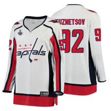 Women's Washington Capitals #92 Evgeny Kuznetsov 2018 Stanley Cup Final Breakaway Away White Jersey