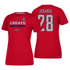 Women's Washington Capitals #28 Jakub Jerabek 2018 Stanley Cup Final Red Create History T-Shirt