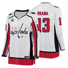 Women's Washington Capitals #13 Jakub Vrana 2018 Stanley Cup Final Breakaway Away White Jersey