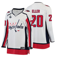 Women's Washington Capitals #20 Lars Eller 2018 Stanley Cup Final Breakaway Away White Jersey