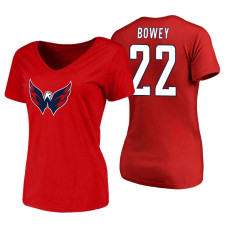 Women's Washington Capitals #22 Madison Bowey Red Primary Logo V-Neck T-Shirt