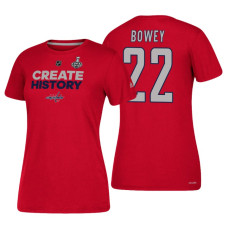 Women's Washington Capitals #22 Madison Bowey 2018 Stanley Cup Final Red Create History T-Shirt