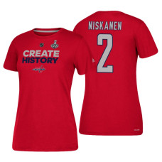 Women's Washington Capitals #2 Matt Niskanen 2018 Stanley Cup Final Red Create History T-Shirt