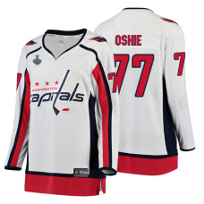 Women's Washington Capitals #77 T.J. Oshie 2018 Stanley Cup Final Breakaway Away White Jersey