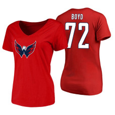 Women's Washington Capitals #72 Travis Boyd Red Primary Logo V-Neck T-Shirt