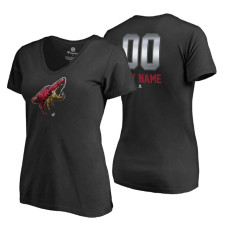 Women's Arizona Coyotes Black Midnight Mascot Custom T-Shirt