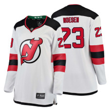 Women's New Jersey Devils #23 Stefan Noesen Fanatics Branded Breakaway White Away jersey