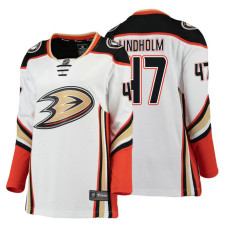 Women's Anaheim Ducks #47 Hampus Lindholm 2018 Fanatics Branded Breakaway White Away jersey