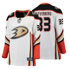 Women's Anaheim Ducks #33 Jakob Silfverberg 2018 Fanatics Branded Breakaway White Away jersey