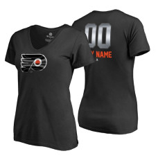 Women's Philadelphia Flyers Black Midnight Mascot Custom T-Shirt