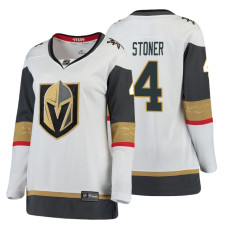 Women's Vegas Golden Knights #4 Clayton Stoner Fanatics Branded Breakaway White Away jersey With 2023 Stanley Cup Patch