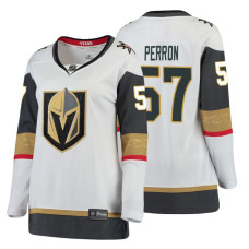 Women's Vegas Golden Knights #57 David Perron Fanatics Branded Breakaway White Away jersey With 2023 Stanley Cup Patch